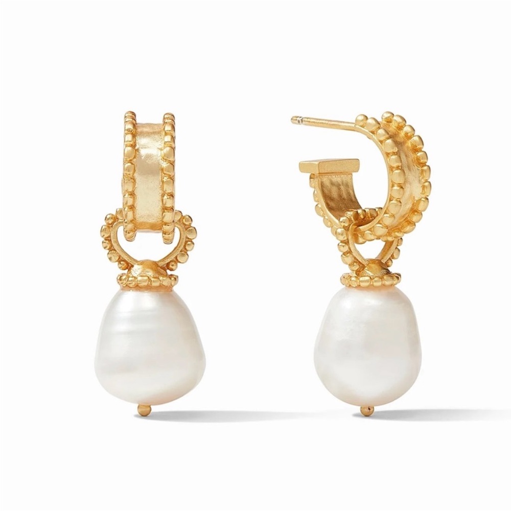 JULIE VOS® Marbella Hoop & Freshwater Pearl Charm Earrings